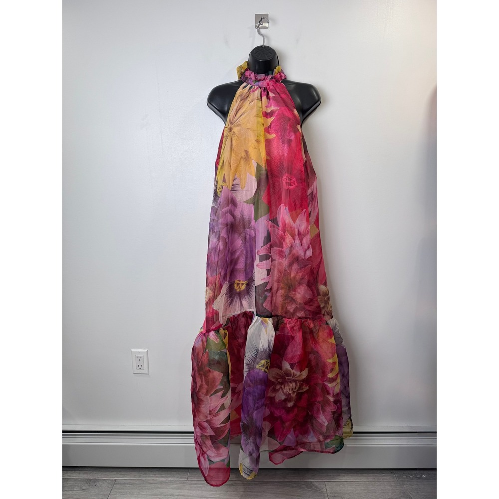 Corey Lynn Calter Avalon Halter Dress Floral Multicolor Women Size Large